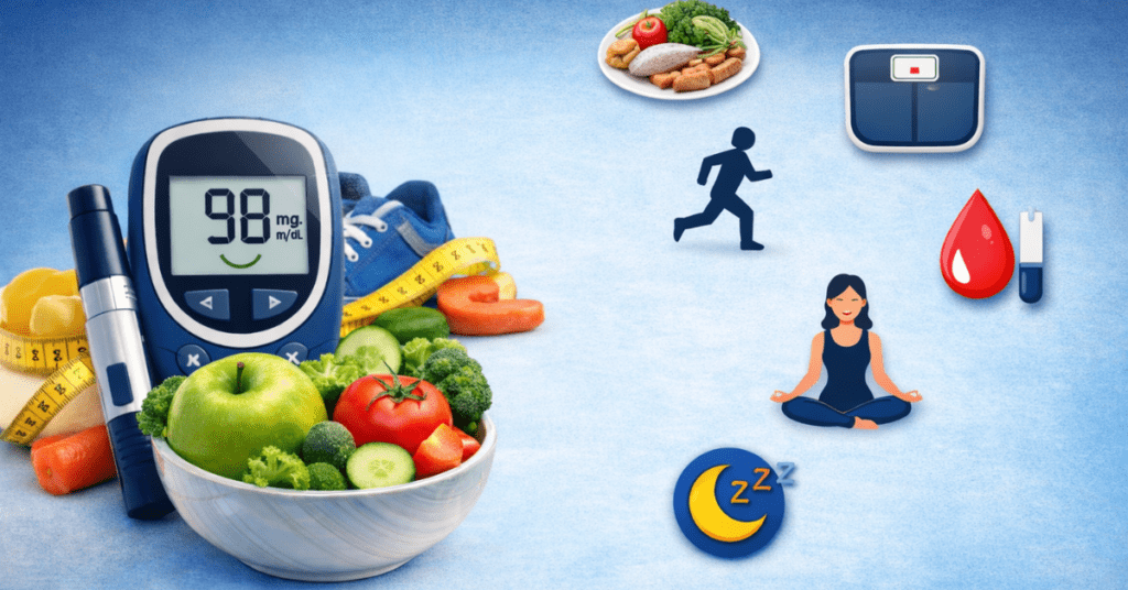 डायबिटीज कंट्रोल टिप्स हेल्दी लाइफस्टाइल इमेज