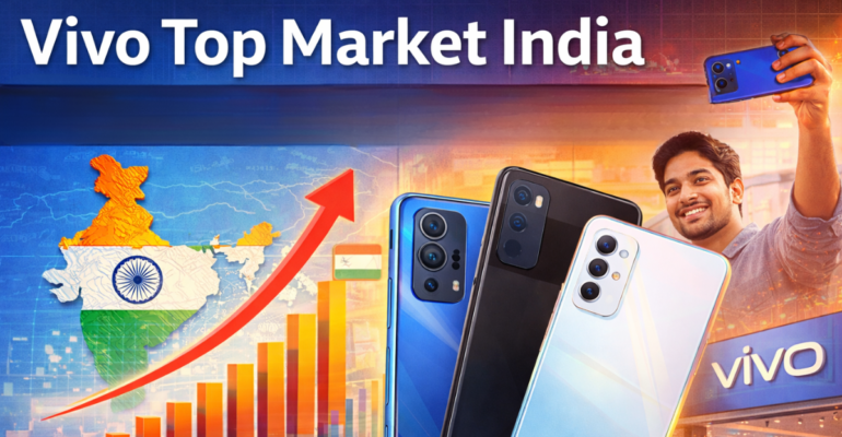 Vivo Top Market India showing smartphone growth and market share increase in India