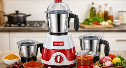 Prestige mixer grinder मल्टी जार के साथ किचन में