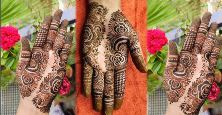 Easy Mehndi Design with beautiful and simple floral patterns for hands