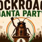 Cockroach Janta Party से जुड़ी जानकारी दिखाता हुआ प्रतिनिधिक चित्र, जिसमें पार्टी की चर्चा और इश्क करो पार्टी से संबंधित विषय को दर्शाया गया है।