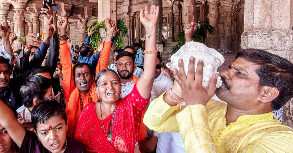 भोजशाला में मिली मां वाग्देवी की अष्टधातु प्रतिमा से जुड़ा प्रतिनिधिक चित्र, जिस पर ASI और पुलिस जांच कर रही है।