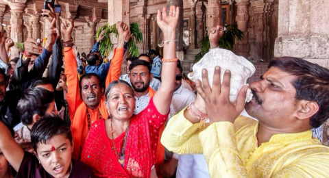 भोजशाला में मिली मां वाग्देवी की अष्टधातु प्रतिमा से जुड़ा प्रतिनिधिक चित्र, जिस पर ASI और पुलिस जांच कर रही है।