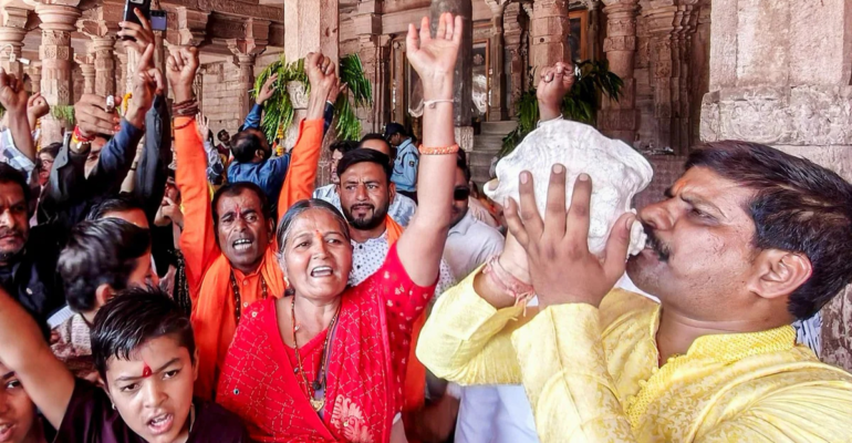 भोजशाला में मिली मां वाग्देवी की अष्टधातु प्रतिमा से जुड़ा प्रतिनिधिक चित्र, जिस पर ASI और पुलिस जांच कर रही है।