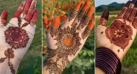 गोल टिक्की मेहंदी डिजाइन