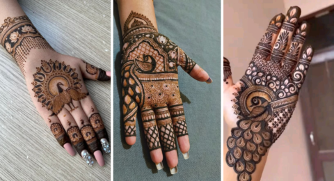 Peacock Fusion Mehndi Designs