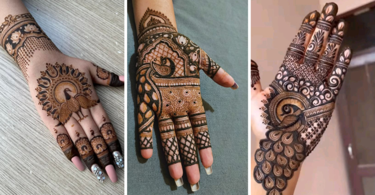 Peacock Fusion Mehndi Designs