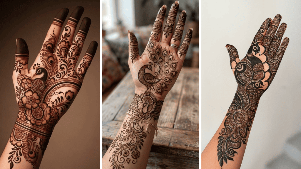 Peacock Fusion Mehndi Designs