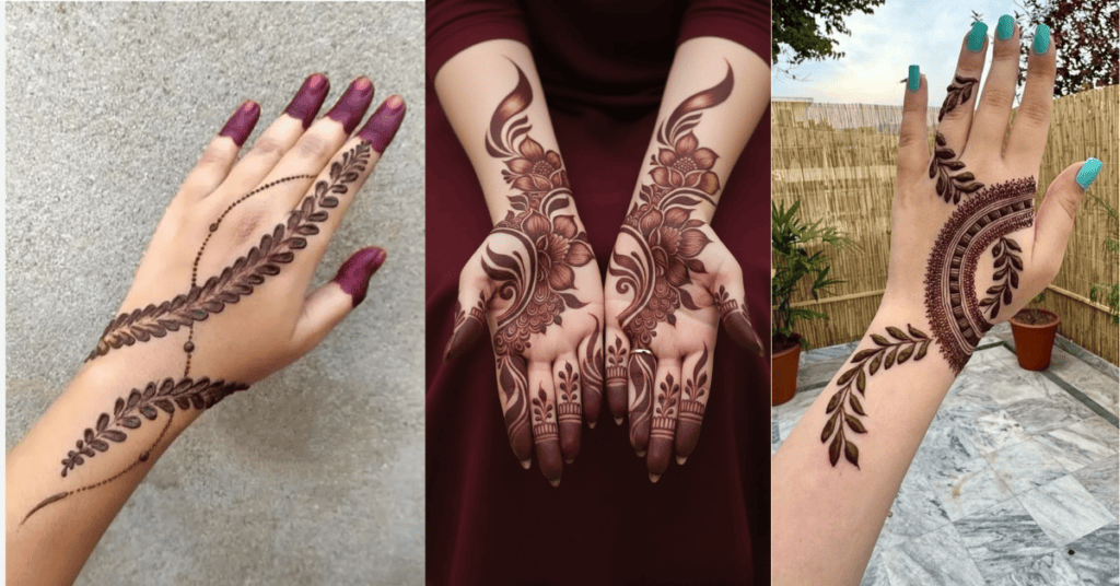 Easy modern full hand mehndi design 2026