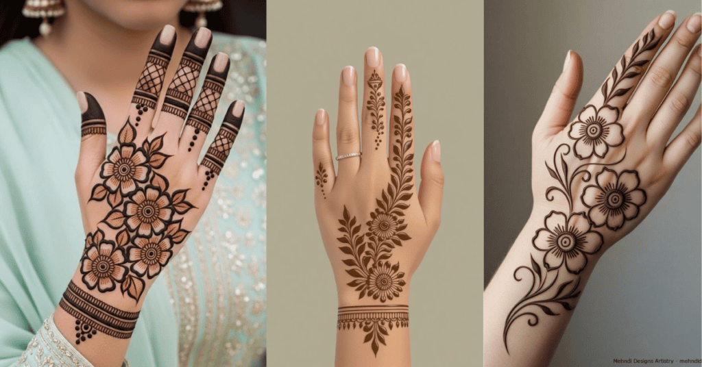 Simple Flower Stylish Back Hand Mehndi Design 2026