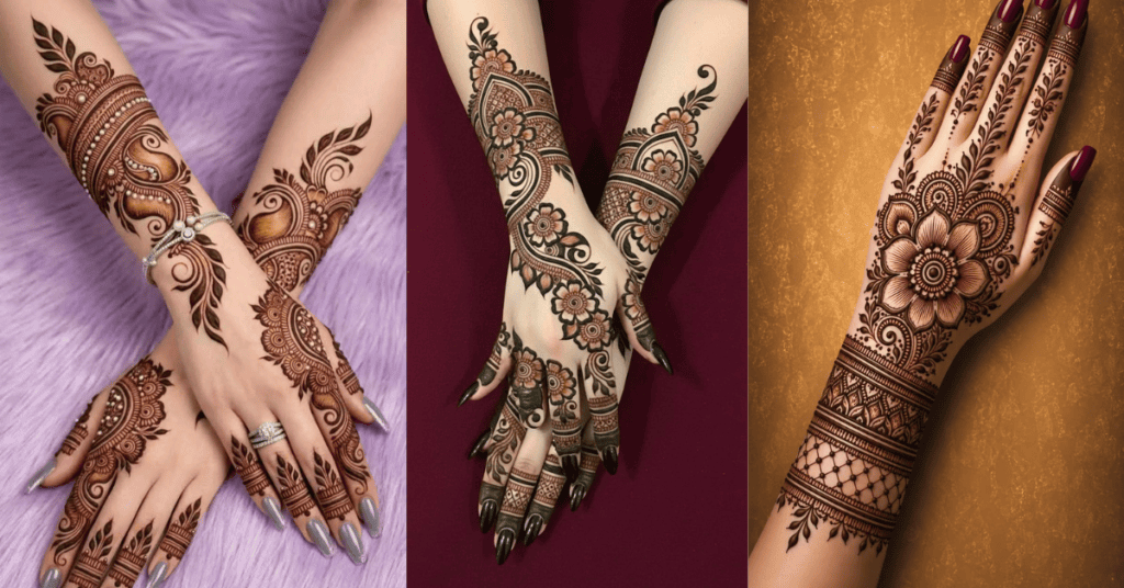 Unique Mehndi Design Ideas 2026 देखें। लेटेस्ट, यूनिक, ब्राइडल, अरेबिक, सिंपल, फ्रंट हैंड, बैक हैंड और मॉडर्न मेहंदी डिजाइनों का शानदार HD कलेक्शन। शादी, तीज, करवा चौथ, ईद और हर खास मौके के लिए बेहतरीन मेहंदी डिज़ाइन आइडियाज़ पाएँ।