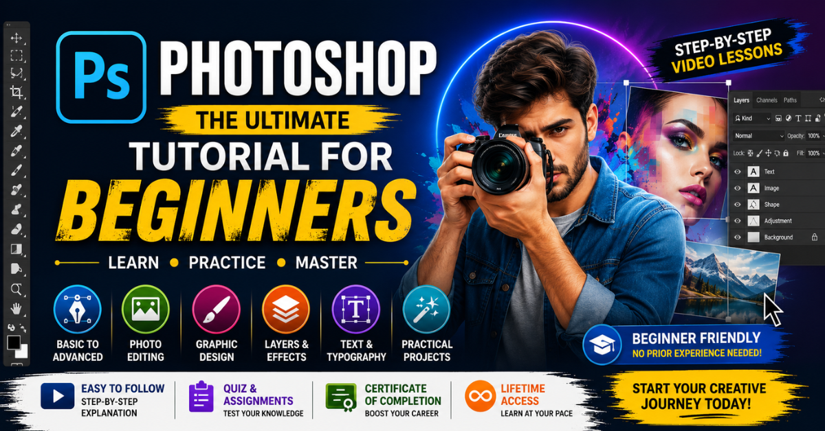 Photoshop Course Thumbnail - The Ultimate Photoshop Tutorial for Beginners