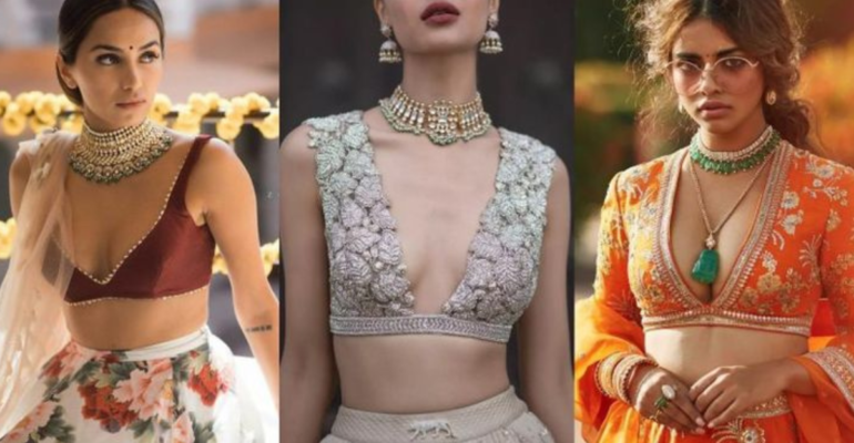 V Neck Choli