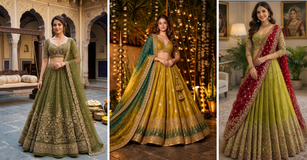 Mehndi Look Lehenga Designs 2026: मेहंदी के लिए खूबसूरत और स्टाइलिश लुक