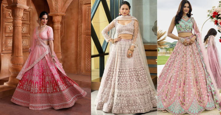 Mirror Work Lehenga का सुंदर और स्टाइलिश लहंगा डिजाइन शादी के लिए
