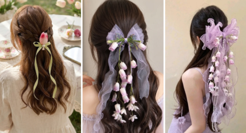 Hairstyle with Flower: