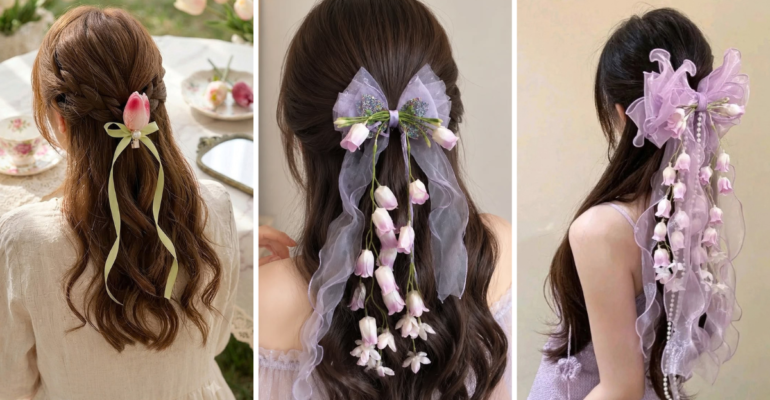 Hairstyle with Flower:
