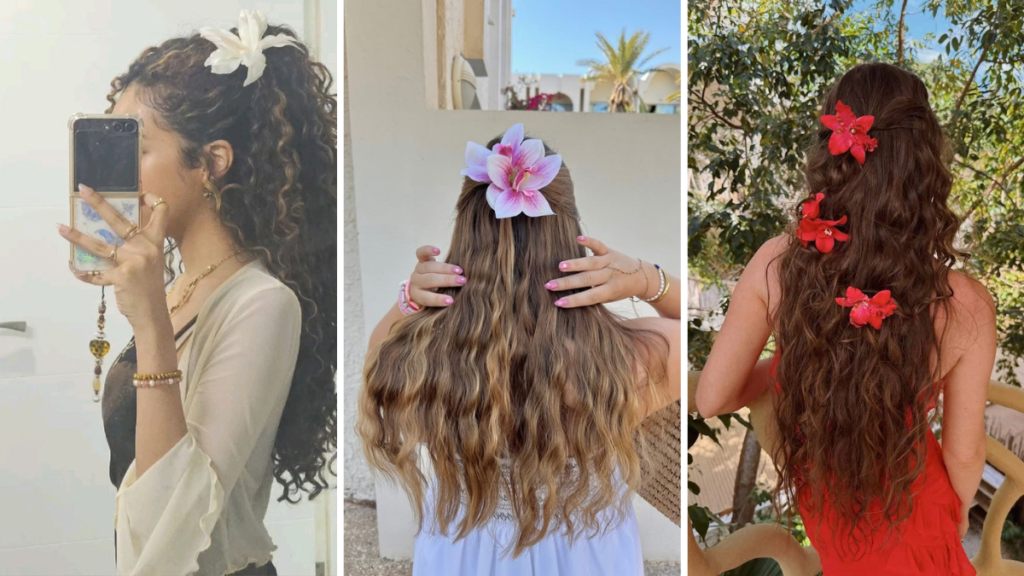 Hairstyle with Flower: